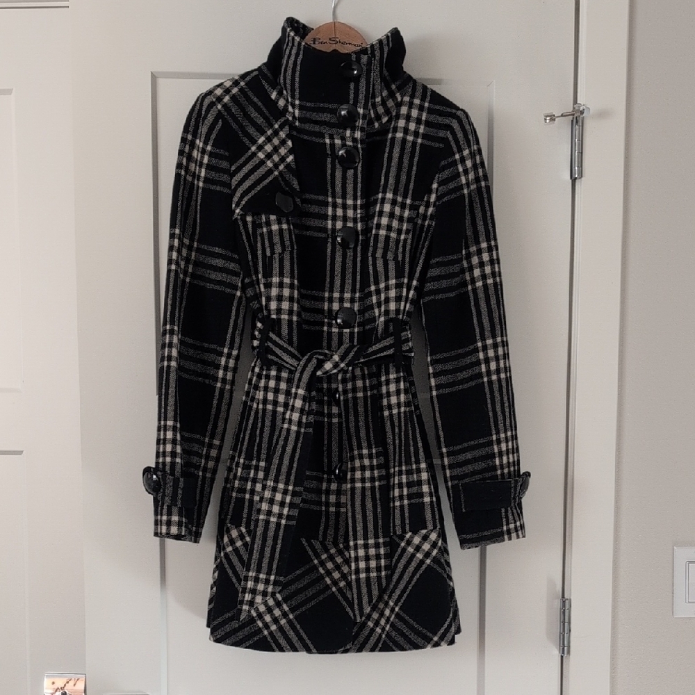 Express Black and White Plaid Jacket